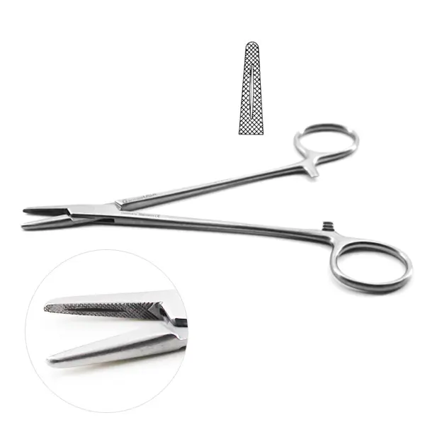 Mayo Needle Holder, Length 16cm, with TC Inserts, Serrated